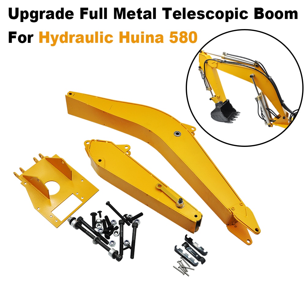 Full Metal Telescopic Boom Arm For Huina 1580 Excavator 1
