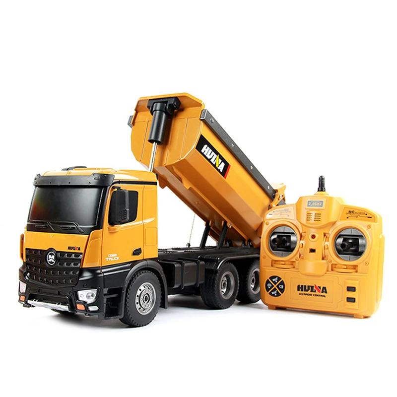 Huina 1573 RC Dump Truck - 1/14 2.4G Electric with Lights - Free ...