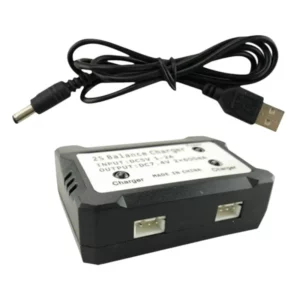 Battery Balance Charger 7.4V 2S Adapter Durable 2 in 1 2