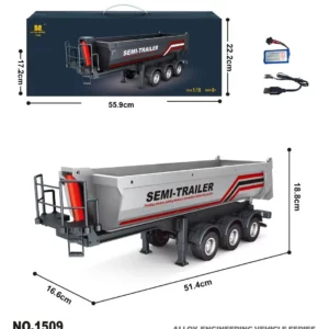 Huina 1509 RC Semi Truck Dump Trailer 1/18 6
