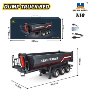 Huina 1509 RC Semi Truck Dump Trailer 1/18 8
